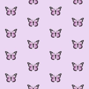 monarch butterfly fabric // simple sweet butterflies design nursery baby girls fabric - lavender