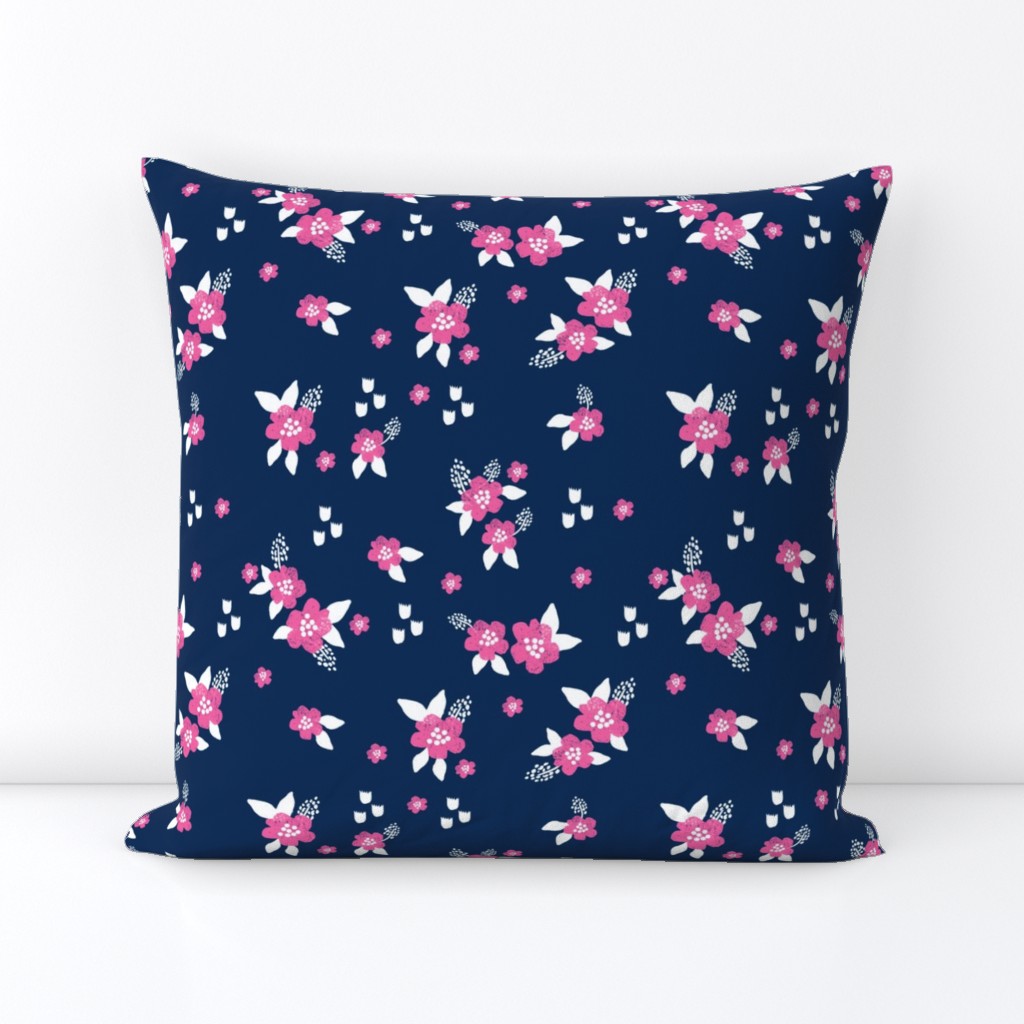 sweet florals // simple spring flowers monarch florals collection by andrea lauren - navy and pink
