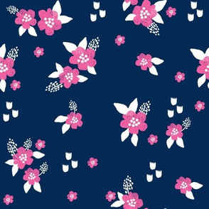 sweet florals // simple spring flowers monarch florals collection by andrea lauren - navy and pink