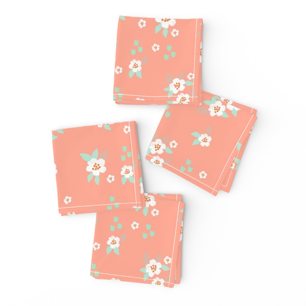 sweet florals // simple spring flowers monarch florals collection by andrea lauren - coral and white