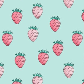 strawberries - summer fruit fabric