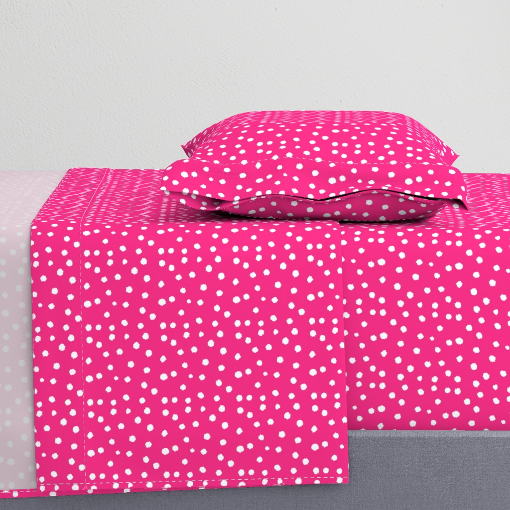 Painted Polka Dot // Medium Hot Pink 