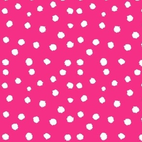 Painted Polka Dot // Medium Hot Pink 