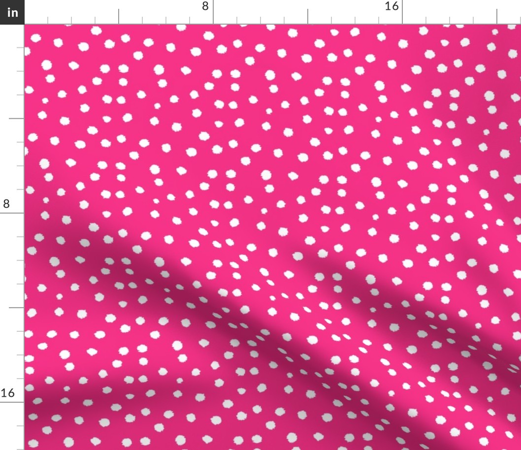 Painted Polka Dot // Medium Hot Pink 