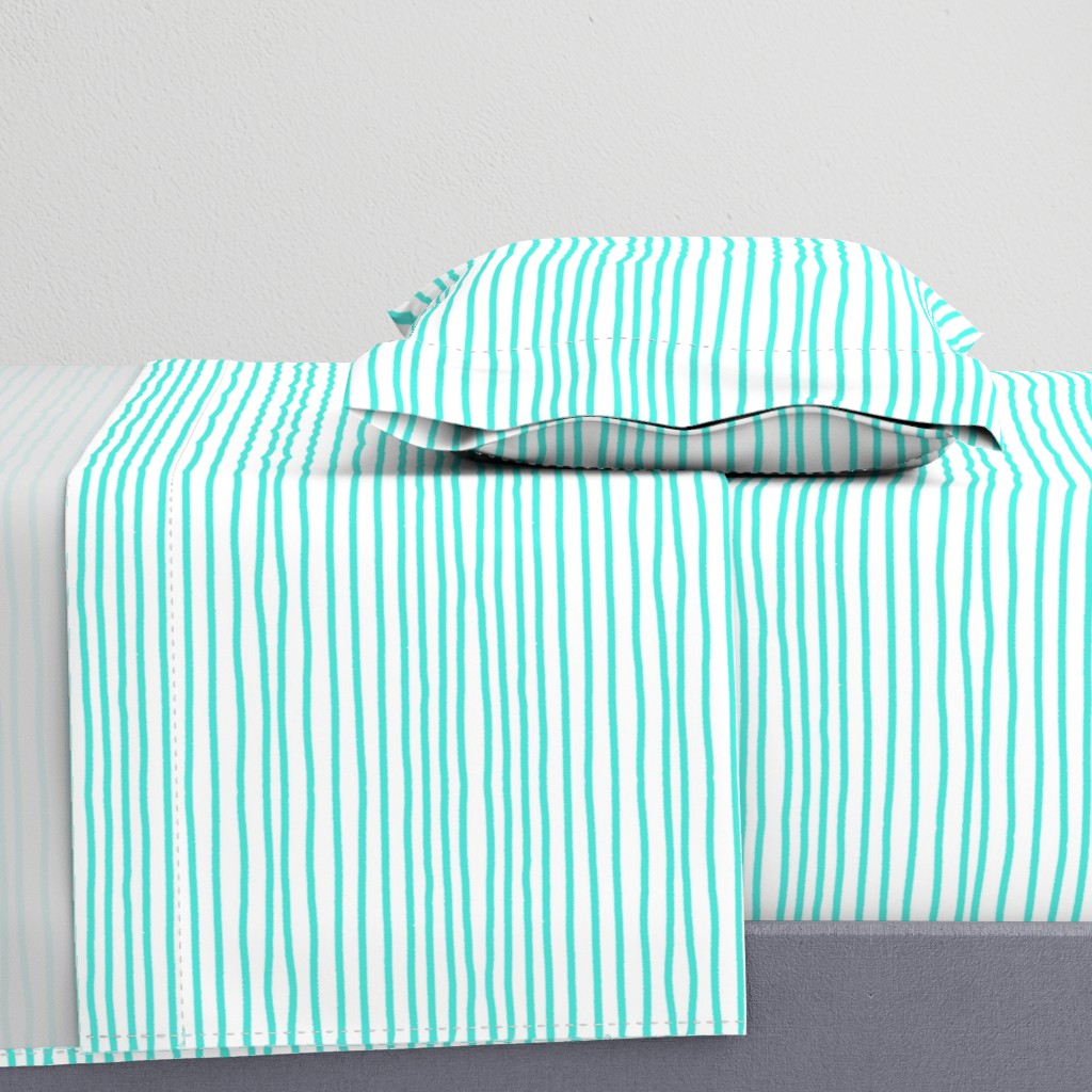 Sketchy Stripes //Bright Turquoise 