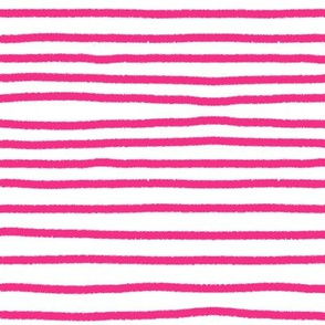 Sketchy Stripes // Medium Hot Pink