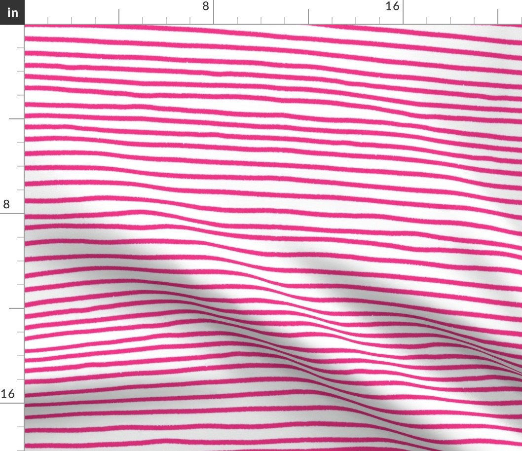 Sketchy Stripes // Medium Hot Pink