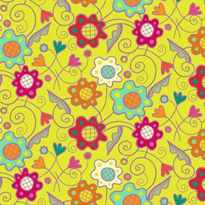 Flower_Patch_on_Chartreuse_Yellow