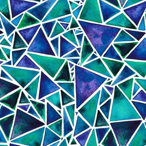 Purple and Green Geometric Triangles