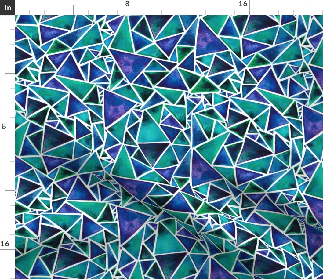 Purple and Green Geometric Triangles