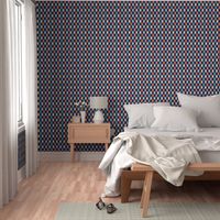 Midcentury Modern Argyle Hexagons on Navy