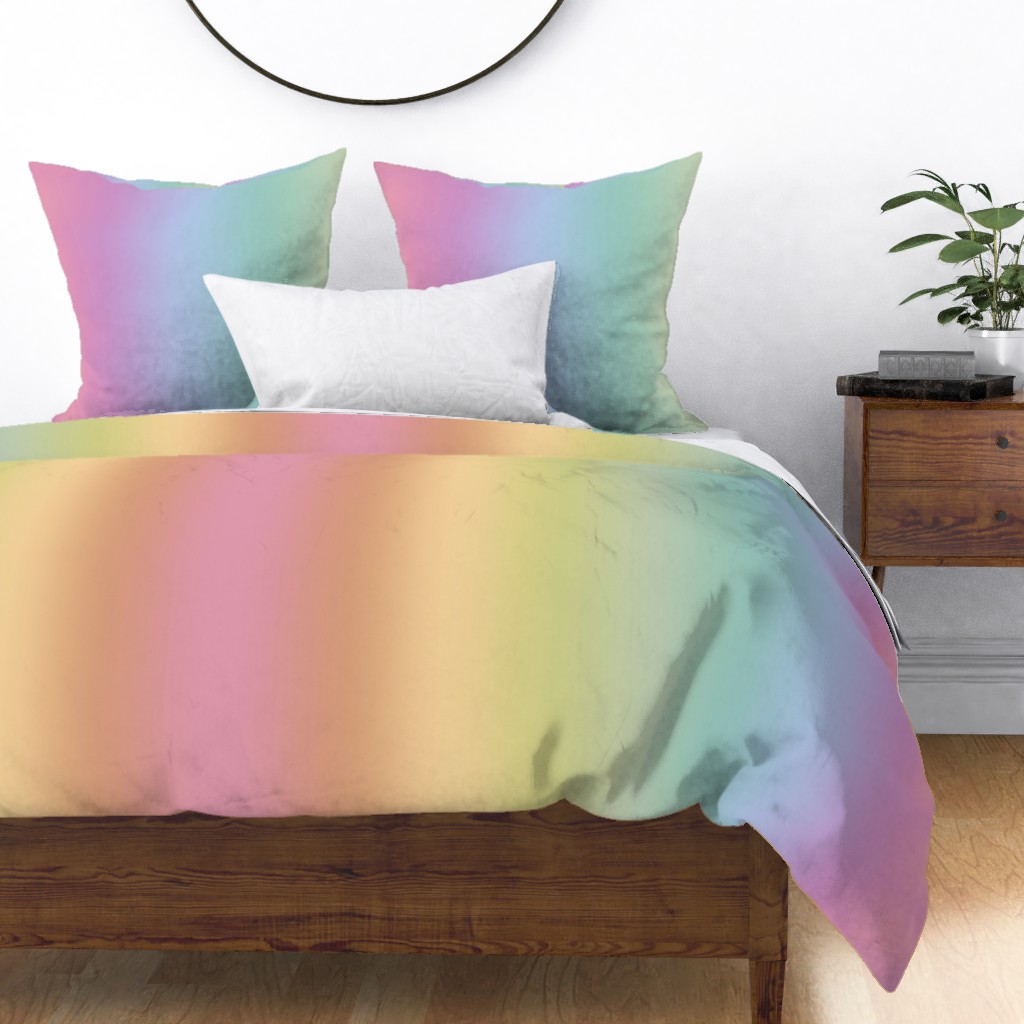 pastel rainbow duvet