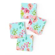bright and cheery floral dark mint