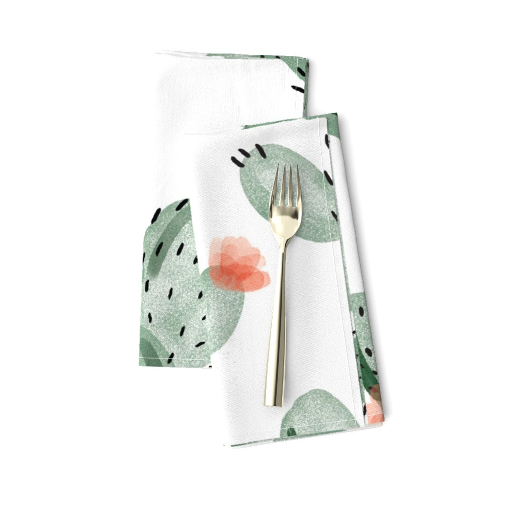 green paddle cactus + rose // oversized