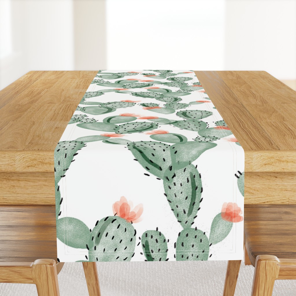 green paddle cactus + rose // oversized