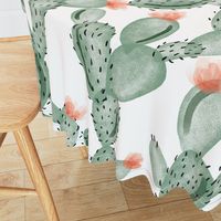 green paddle cactus + rose // oversized