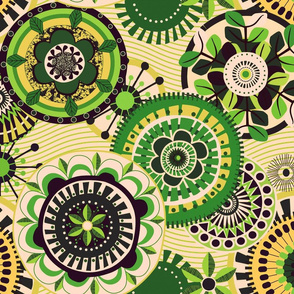 Folk Mandala_Vintage_Green