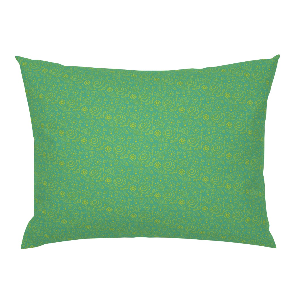 Wild_Floral_doodle_chartreuse_on_turquoise