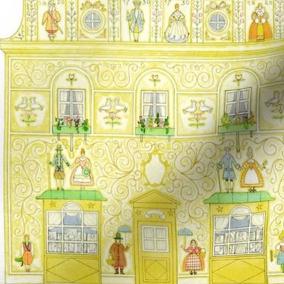 castles mansion filigree stars children umbrellas renaissance history historical baroque classical Victorian birds flowers floral Tricorne soldiers bows royalty gowns court nobles nobleman noblewoman lady  in waiting officials swords umbrellas farmers pea