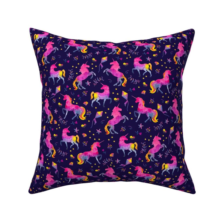 Midnight Unicorn Jubilee Fabric | Spoonflower