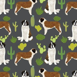 Saint Bernard dog breed pattern fabric cactus cacti 2