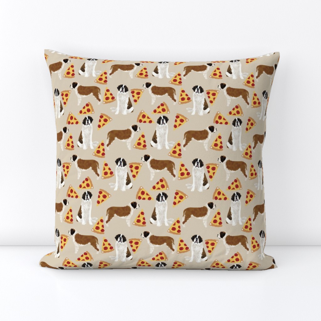 Saint Bernard dog breed pattern fabric pizza slices