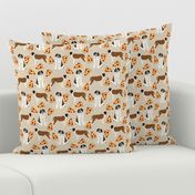 Saint Bernard dog breed pattern fabric pizza slices