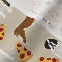 Saint Bernard dog breed pattern fabric pizza slices