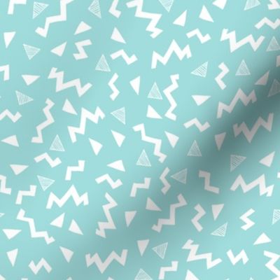 80s fabric //  zig zag 90s retro kids design - light blue