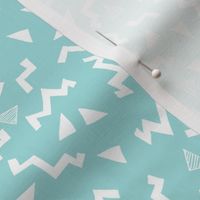 80s fabric //  zig zag 90s retro kids design - light blue