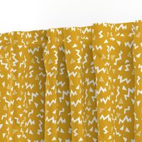 80s fabric //  zig zag 90s retro kids design - mustard