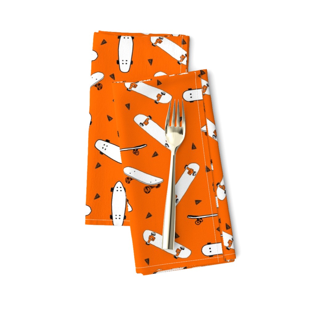 skateboard fabric // orange skate skater design andrea lauren fabric