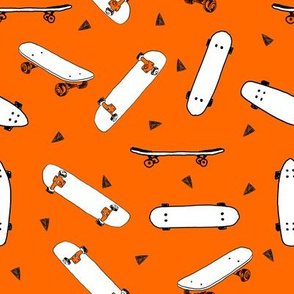 skateboard fabric // orange skate skater design andrea lauren fabric