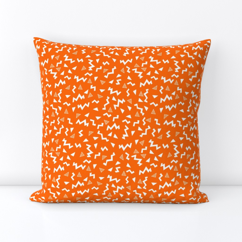 80s fabric //  zig zag 90s retro kids design - orange