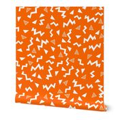 80s fabric //  zig zag 90s retro kids design - orange