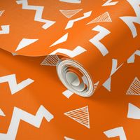 80s fabric //  zig zag 90s retro kids design - orange