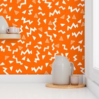 80s fabric //  zig zag 90s retro kids design - orange