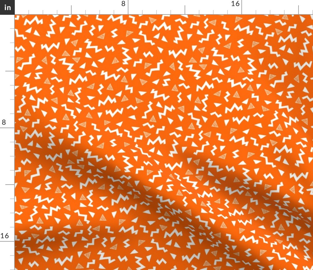 80s fabric //  zig zag 90s retro kids design - orange