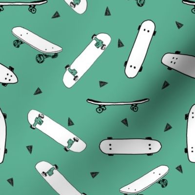 skateboard fabric // green skate skater design andrea lauren fabric