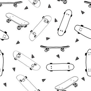 skateboard fabric // white skate skater design andrea lauren fabric