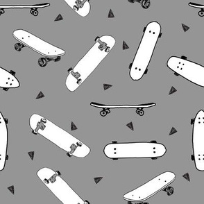 skateboard fabric // grey skate skater design andrea lauren fabric