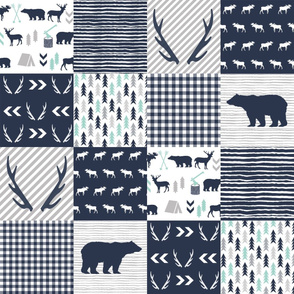 cheater quilt boys antlers hunting bears