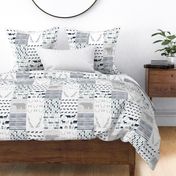 cheater quilt navy grey and white bear hunter antlers boys crib sheet