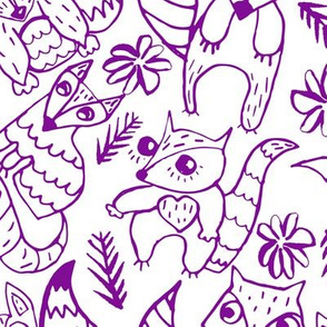 Violet Baby Foxes // Large