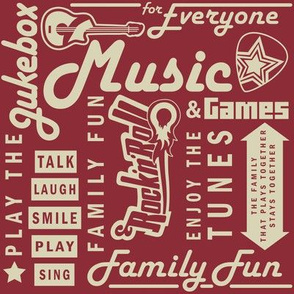 Game Room Word Collage Red