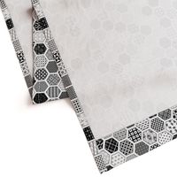 Hexagon Modern Cheater Quilt White Black