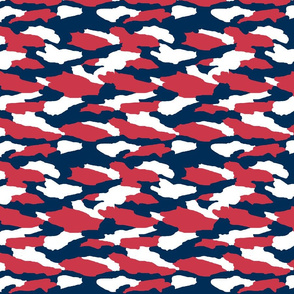 Camouflage red and blue, camo army Fabric byjamesdean