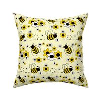 Honey Bumble Bee Yellow White Floral