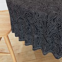 Black and White Stripes Wave Elevation Topographic Topo Map Pattern 