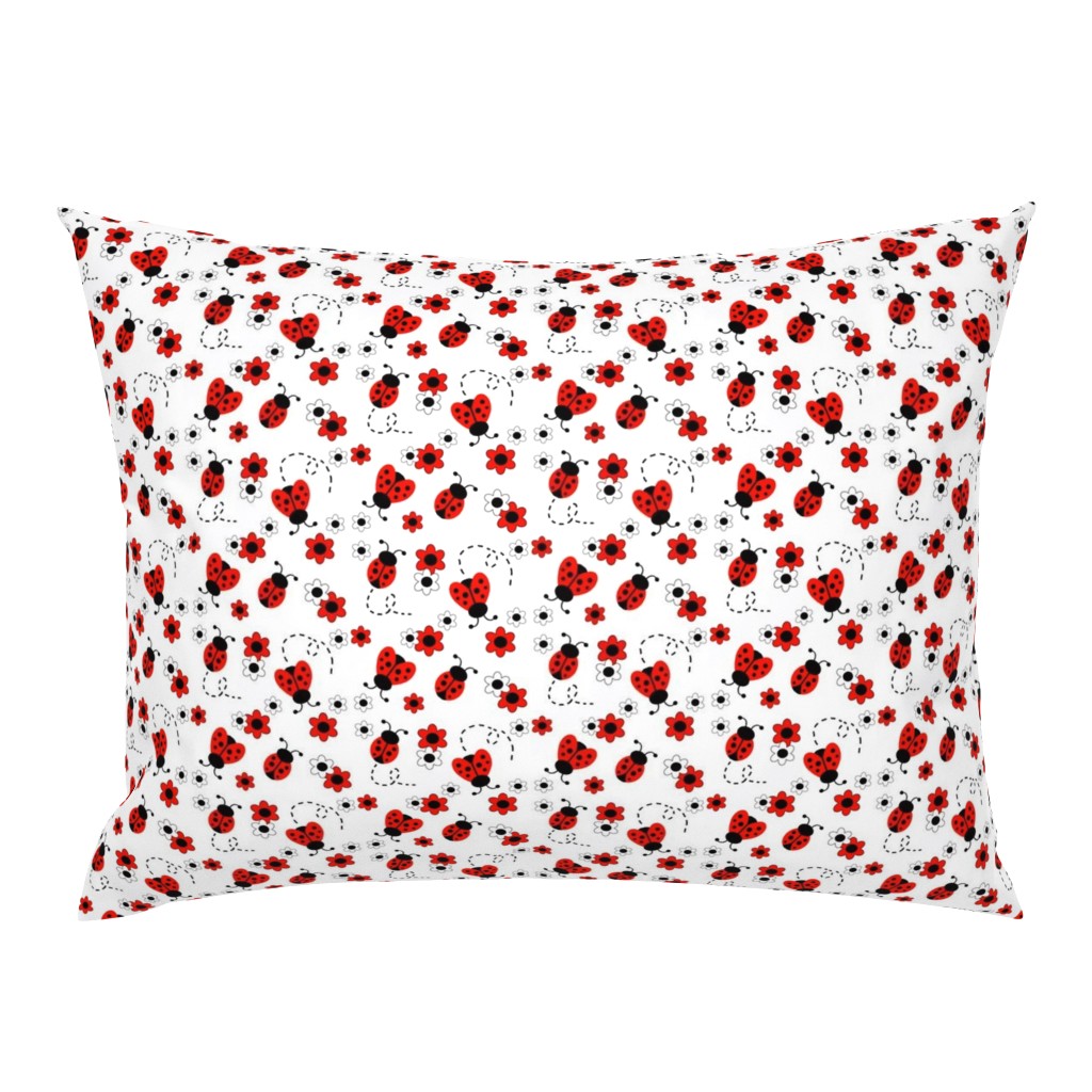 Red Ladybug Floral 4 inches Small